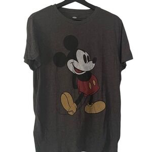 Old Navy Mickey Mouse Graphic Tee Mens Medium Gray Excellent Disney Shirt